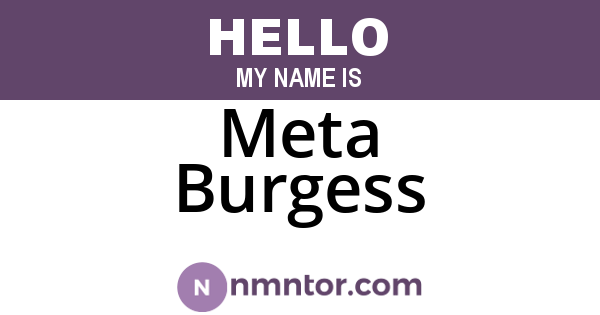 Meta Burgess