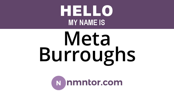 Meta Burroughs