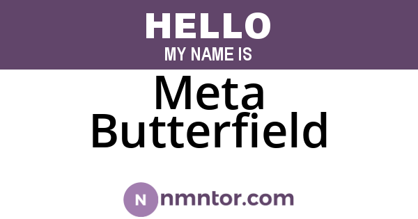 Meta Butterfield