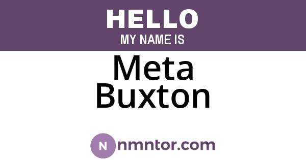 Meta Buxton