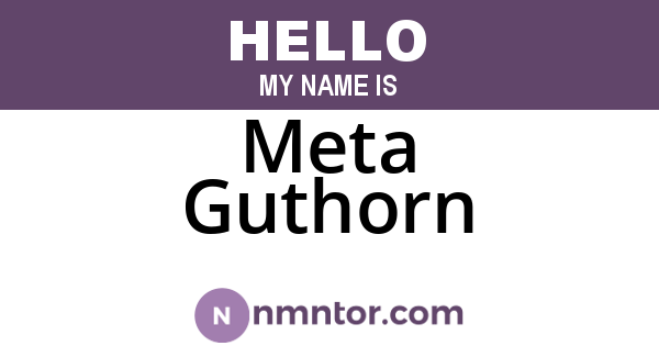 Meta Guthorn