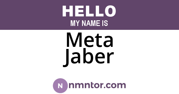 Meta Jaber