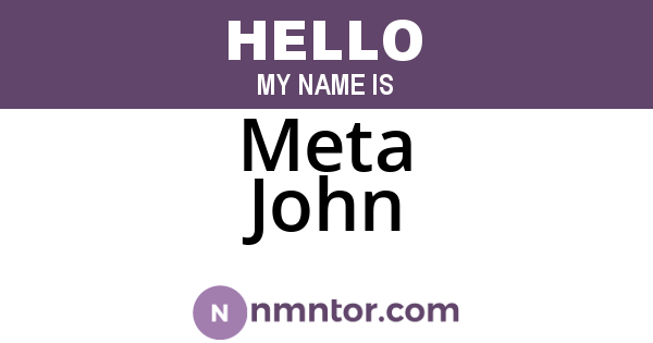 Meta John