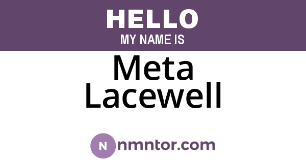 Meta Lacewell