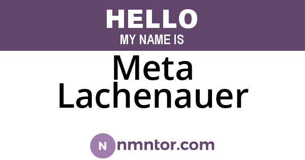 Meta Lachenauer