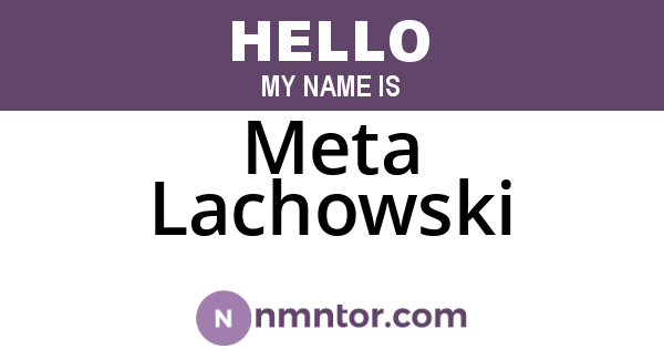 Meta Lachowski