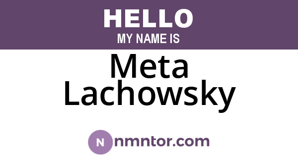 Meta Lachowsky