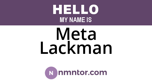 Meta Lackman