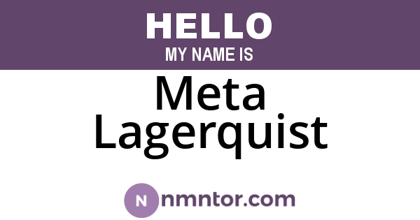 Meta Lagerquist