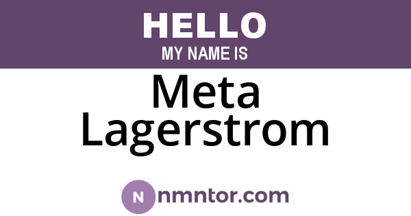 Meta Lagerstrom