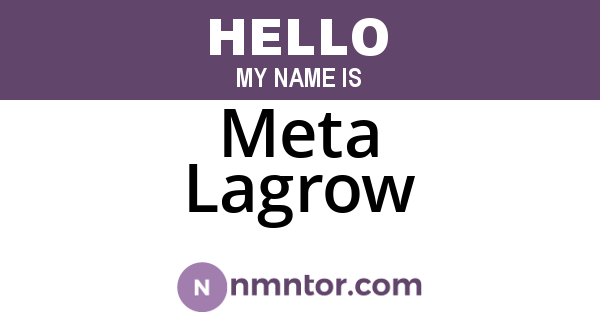 Meta Lagrow