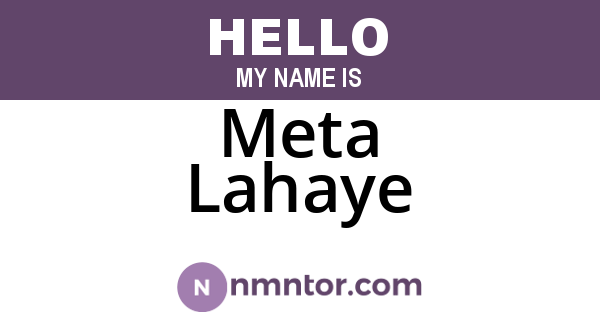 Meta Lahaye