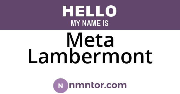 Meta Lambermont