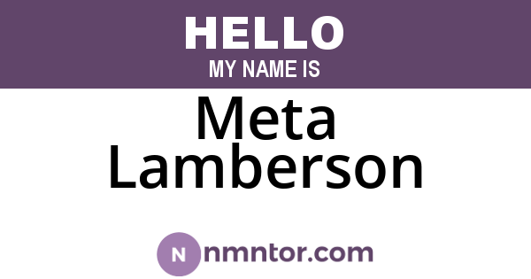 Meta Lamberson