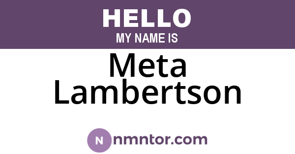Meta Lambertson