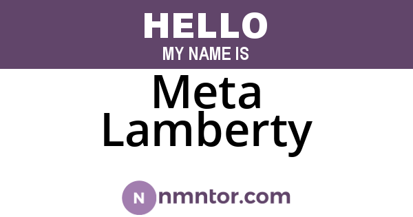 Meta Lamberty