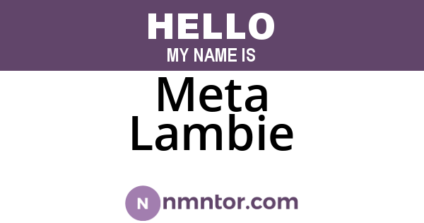 Meta Lambie