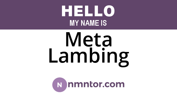 Meta Lambing