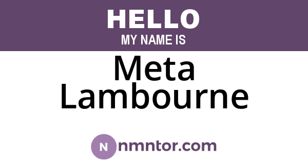 Meta Lambourne
