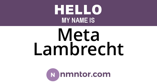 Meta Lambrecht
