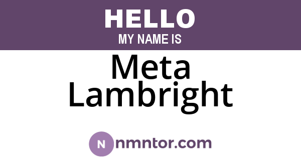 Meta Lambright
