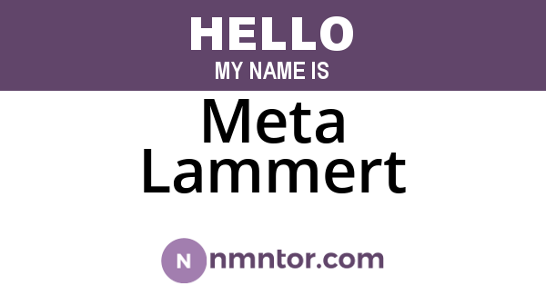 Meta Lammert