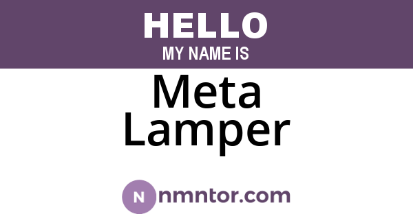Meta Lamper