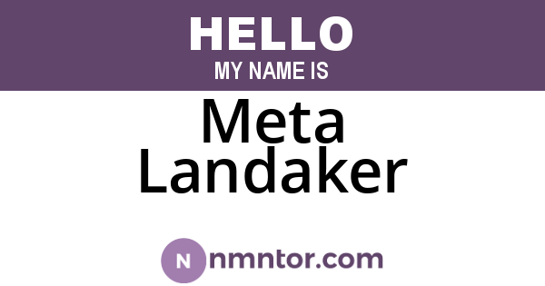 Meta Landaker