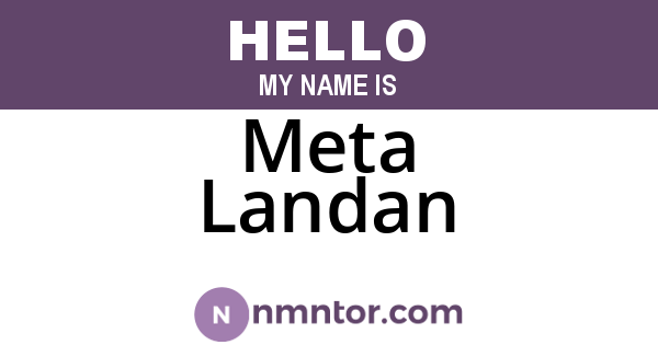 Meta Landan