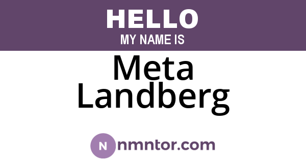 Meta Landberg