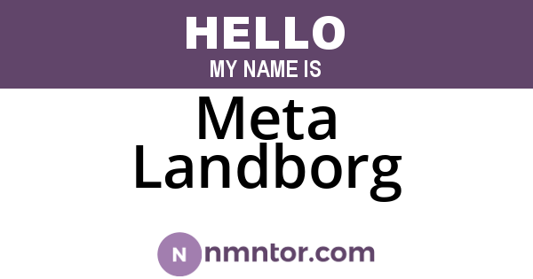 Meta Landborg