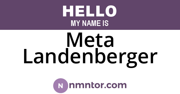 Meta Landenberger