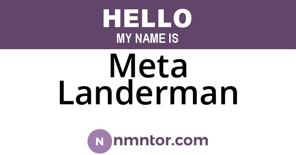 Meta Landerman