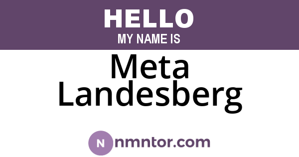 Meta Landesberg