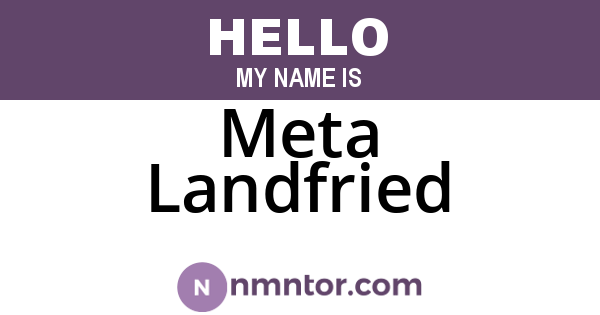 Meta Landfried