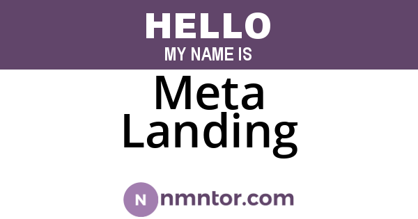 Meta Landing