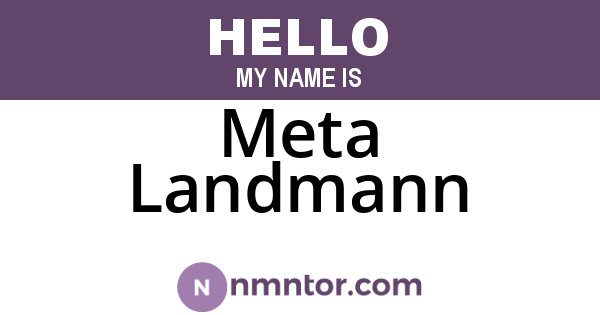 Meta Landmann