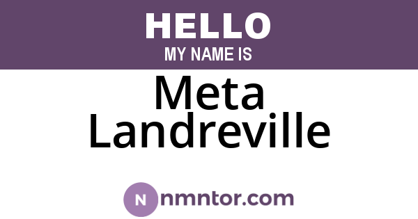 Meta Landreville