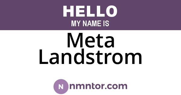 Meta Landstrom