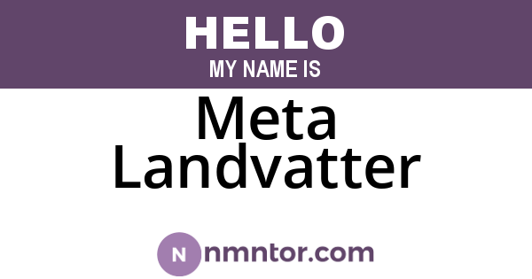 Meta Landvatter