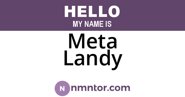 Meta Landy