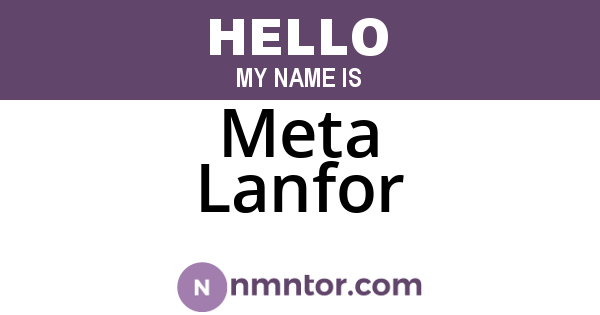 Meta Lanfor