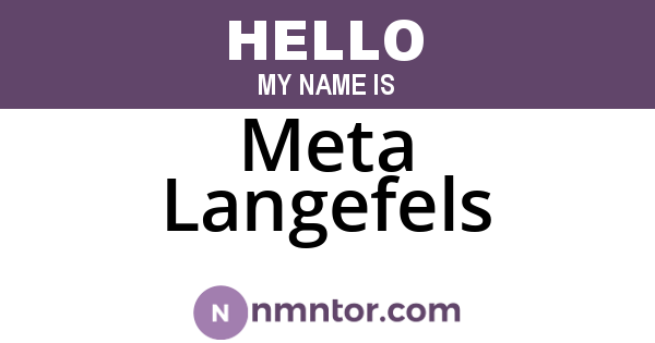 Meta Langefels