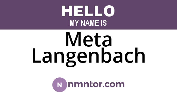 Meta Langenbach
