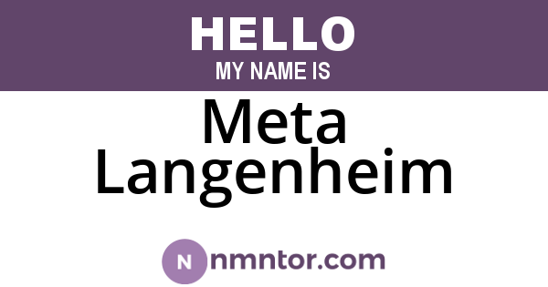 Meta Langenheim