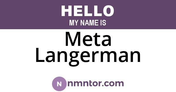 Meta Langerman