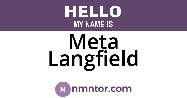 Meta Langfield