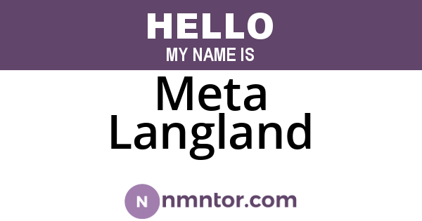 Meta Langland