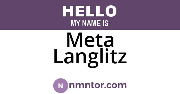 Meta Langlitz