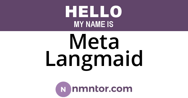 Meta Langmaid